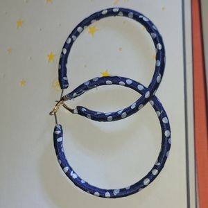 Large Polka Dot Navy Hoops